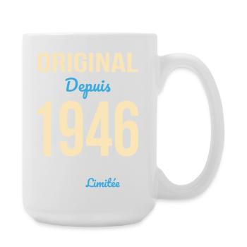 Original seit 1946 – 80-jähriges Jubiläum - Große Tasse 440 ml - Weiß - Rechts