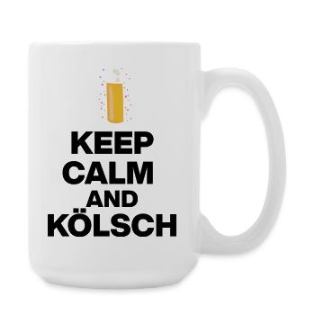 RESTE CALME ET KÖLSCH ! STANGE GLÜCK AUS KÖLN schwaz - Grande tasse 440 ml - blanc - Droite