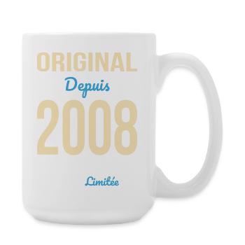 Original since 2008 – 18th birthday - Large Mug 440 ml - white - Right