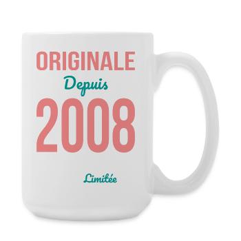 Original since 2008 – 18th birthday - Large Mug 440 ml - white - Right