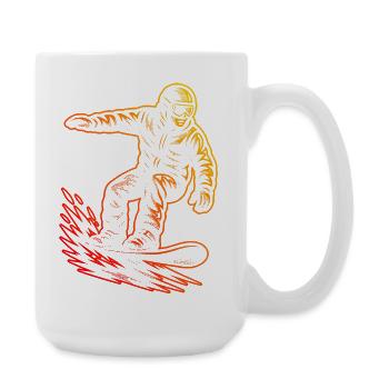 Un motif juste pour le snowboard - Grande tasse 440 ml - blanc - Droite