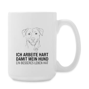 I work hard for my dog - Large Mug 440 ml - white - Right