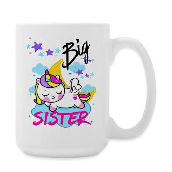 Magical Big Sister Sleeping Unicorn - Large Mug 440 ml - white - Right