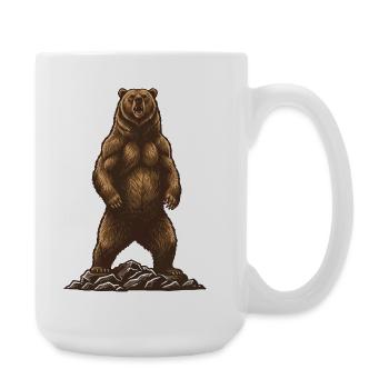 Majestic Grizzly Bear Power Wild - Large Mug 440 ml - white - Right