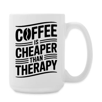 Coffee is cheaper than therapy - Large Mug 440 ml - white - Right