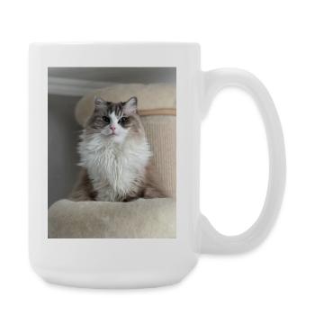 Flauschiger Katzenkönig  - Große Tasse 440 ml - Weiß - Rechts