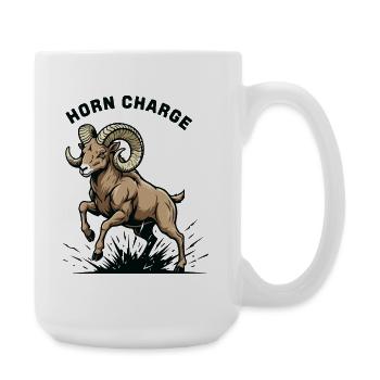 Horn Charge Ram Force Berg - Große Tasse 440 ml - Weiß - Rechts