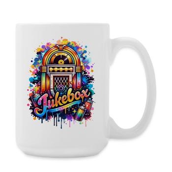 Bunte Jukebox im Graffiti-Style  - Große Tasse 440 ml - Weiß - Rechts