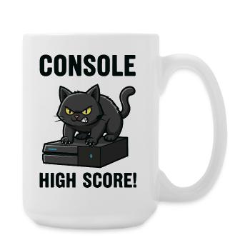 Konsolen-Highscore-Chat-Gamer-Spiele - Große Tasse 440 ml - Weiß - Rechts