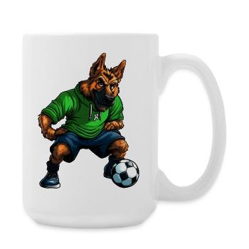 German Shepherd Footballer - Large Mug 440 ml - white - Right