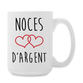 Silbernes Jubiläum: 25 Jahre Liebe - Große Tasse 440 ml - Weiß - Rechts