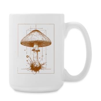 Geometric mushroom in orange - Large Mug 440 ml - white - Right