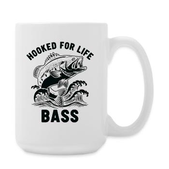 Fishing for sea bass river - Large Mug 440 ml - white - Right