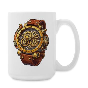 Conception du chrono à mouvement steampunk - Grande tasse 440 ml - blanc - Droite