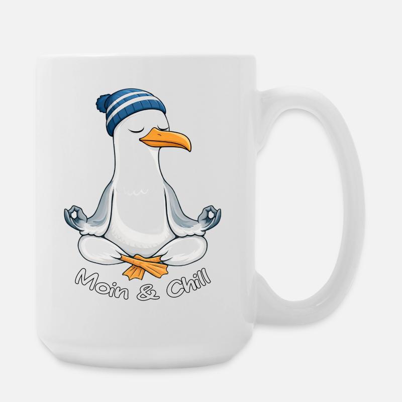 Moin & Chill by MEERchandise - Große Tasse 440 ml - Weiß