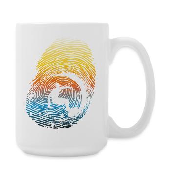 Sunset Rainbow Surf Fingerprint - Large Mug 440 ml - white - Right
