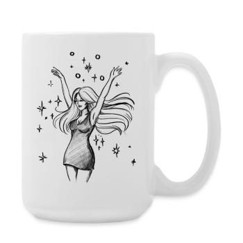 Tanzende Frau Empowerment - Illustration - Große Tasse 440 ml - Weiß - Rechts