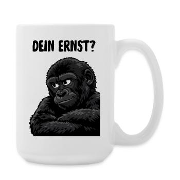 Monkey with a skeptical look - you're serious? - Large Mug 440 ml - white - Right