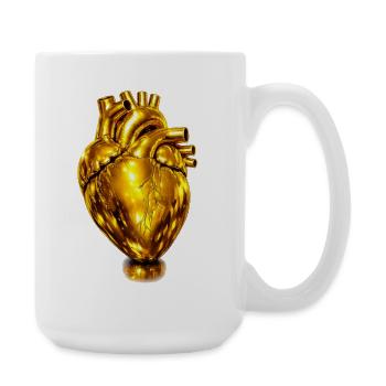 Golden Heart Anatomy - Large Mug 440 ml - white - Right