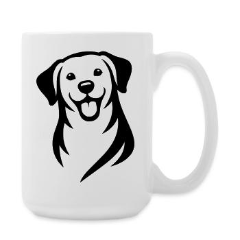Hund - Große Tasse 440 ml - Weiß - Rechts