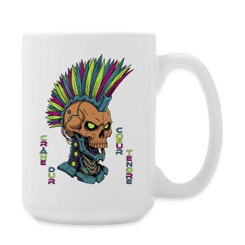 Cyber Skull - Crâne dur, cœur tendre - Grande tasse 440 ml - blanc - Droite
