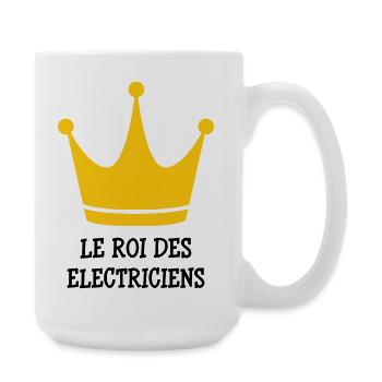 Le Roi des Électriciens : Maître de la Tension - Grande tasse 440 ml - blanc - Droite