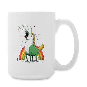 Unicorn with rainbow magic - Large Mug 440 ml - white - Right