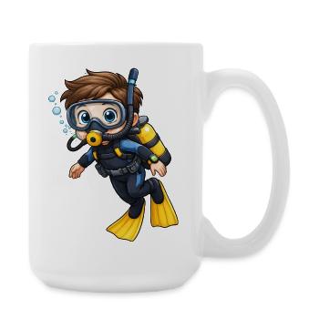 Motif de plongée en mer de Diver Kid - Grande tasse 440 ml - blanc - Droite