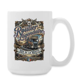 Routier chauffeur poids lourd camion route vintage - Grande tasse 440 ml - blanc - Droite