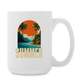 Tropischer Sommerstrand - Große Tasse 440 ml - Weiß - Rechts