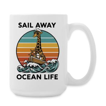 Giraffe Marine Sail Away Ocean Life - Large Mug 440 ml - white - Right