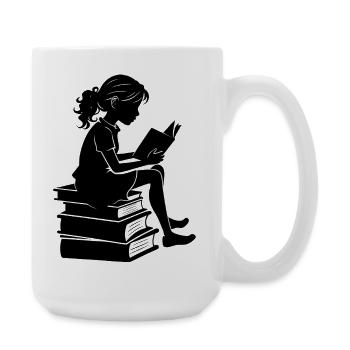 Woman Reading - Large Mug 440 ml - white - Right