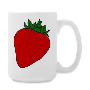 Red strawberry - Large Mug 440 ml - white - Right
