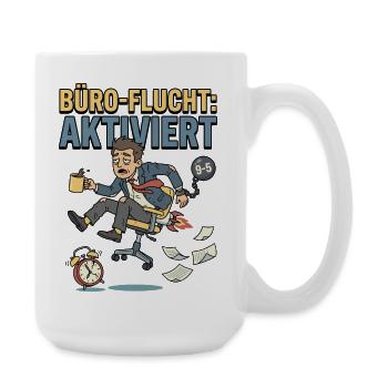 Büro Flucht 9 to 5 Humor Arbeit - Große Tasse 440 ml - Weiß - Rechts