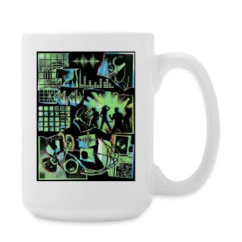 Electro Party Vintage - Large Mug 440 ml - white - Right