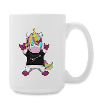 Regenbogen Einhorn Rocker - Große Tasse 440 ml - Weiß - Rechts