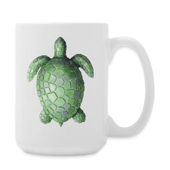 Mosaïque de Tortue - Cadeau pour les éventails de la mer - Grande tasse 440 ml - blanc - Droite