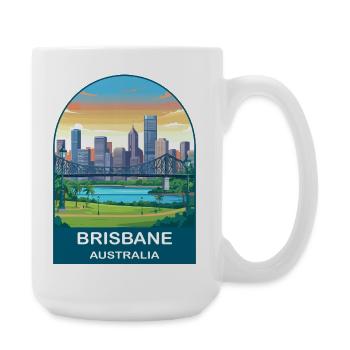 Affiche de voyage Brisbane Australia Story Bridge - Grande tasse 440 ml - blanc - Droite