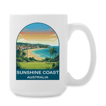 Sunshine Coast Australia Beach Travel Poster - Large Mug 440 ml - white - Right