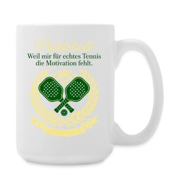 Pickleball Tennis Motivation Wappen Design - Große Tasse 440 ml - Weiß - Rechts