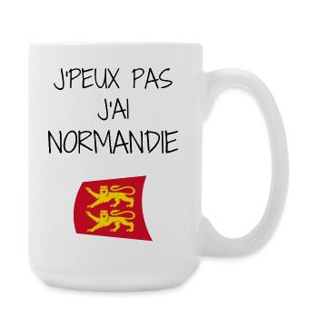 Fierté Normande : J'peux pas j'ai Normandie - Grande tasse 440 ml - blanc - Droite