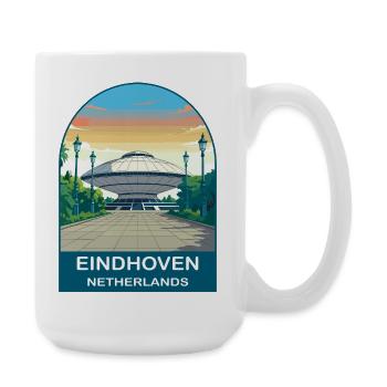 Eindhoven Netherlands Evoluon Vintage Travel Art - Large Mug 440 ml - white - Right