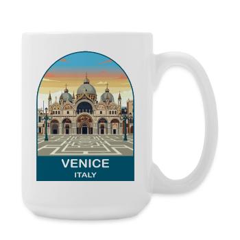 Venedig, Italien Vintage-Reiseplakat-Kunst - Große Tasse 440 ml - Weiß - Rechts
