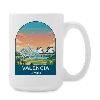 Valencia Spain City of Arts Vintage Travel Art - Large Mug 440 ml - white - Right
