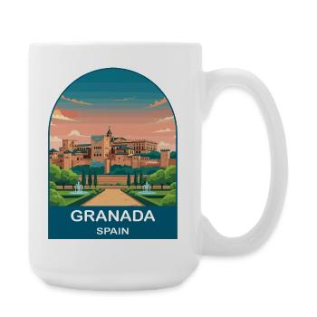 Granada Spain Vintage Travel Poster Art - Large Mug 440 ml - white - Right