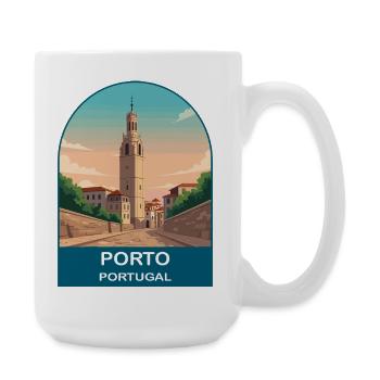 Porto Portugal Vintage Travel Poster Art - Large Mug 440 ml - white - Right