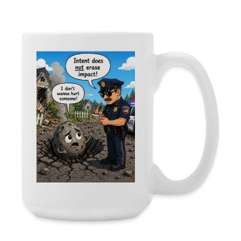 Intention does not cancel out the effect - Large Mug 440 ml - white - Right