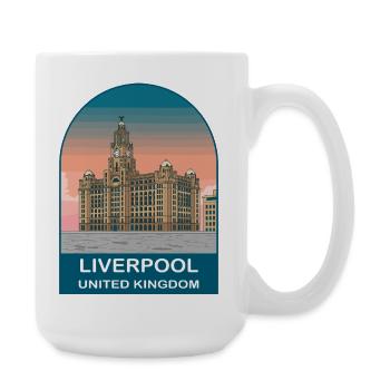 Liverpool UK Vintage Travel Poster Art - Large Mug 440 ml - white - Right