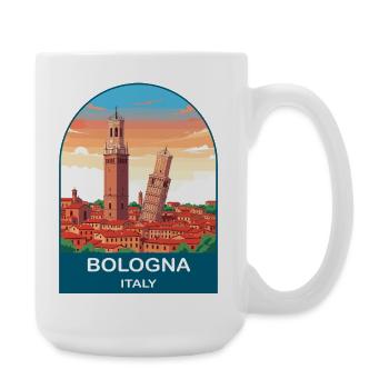 Bologna Italy Vintage Travel Poster Art - Large Mug 440 ml - white - Right