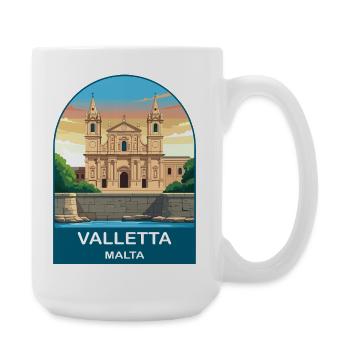 Art d’affiches de voyage vintage à La Valette Malte - Grande tasse 440 ml - blanc - Droite